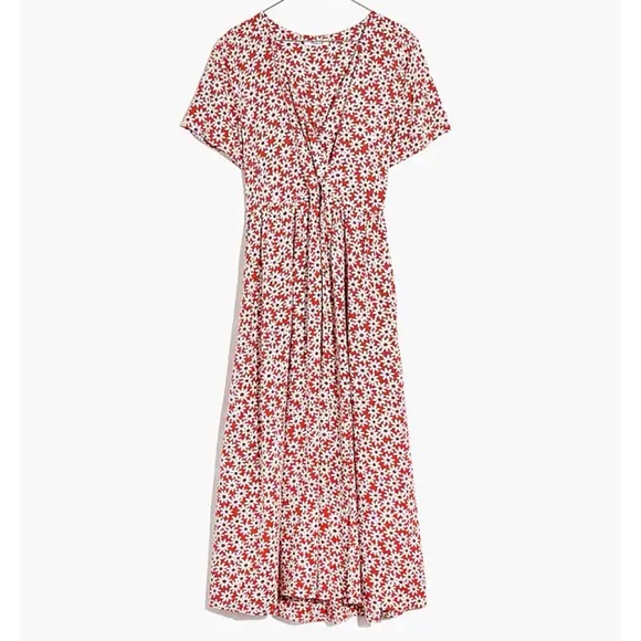 Madewell Clara Midi Dress Falling Daisies Small Russet Burnt Orange - Picture 5 of 16